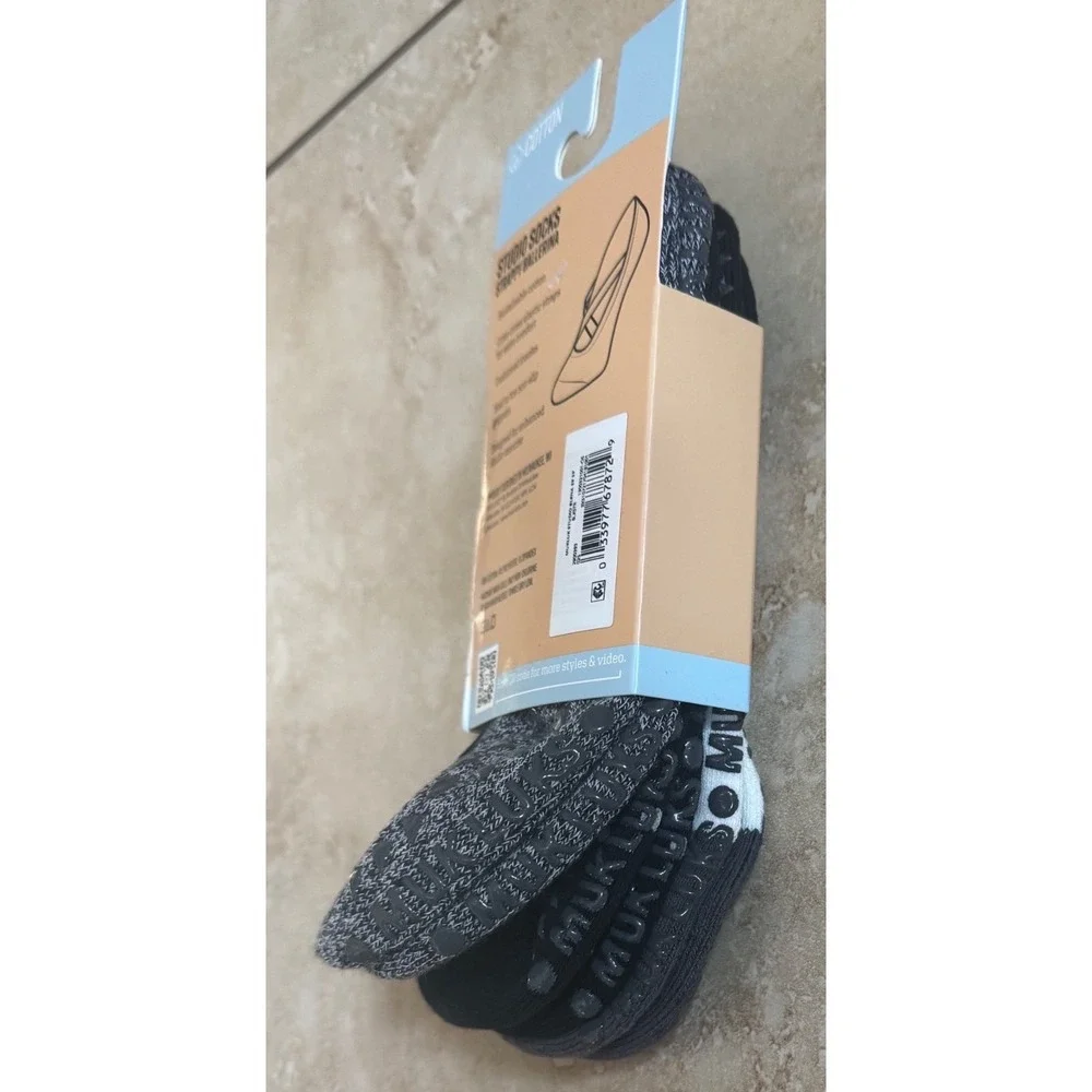 Muk Luks Studio Socks Women 6-10 Multi Strappy Ballerina Non-Slip 3-Pack New